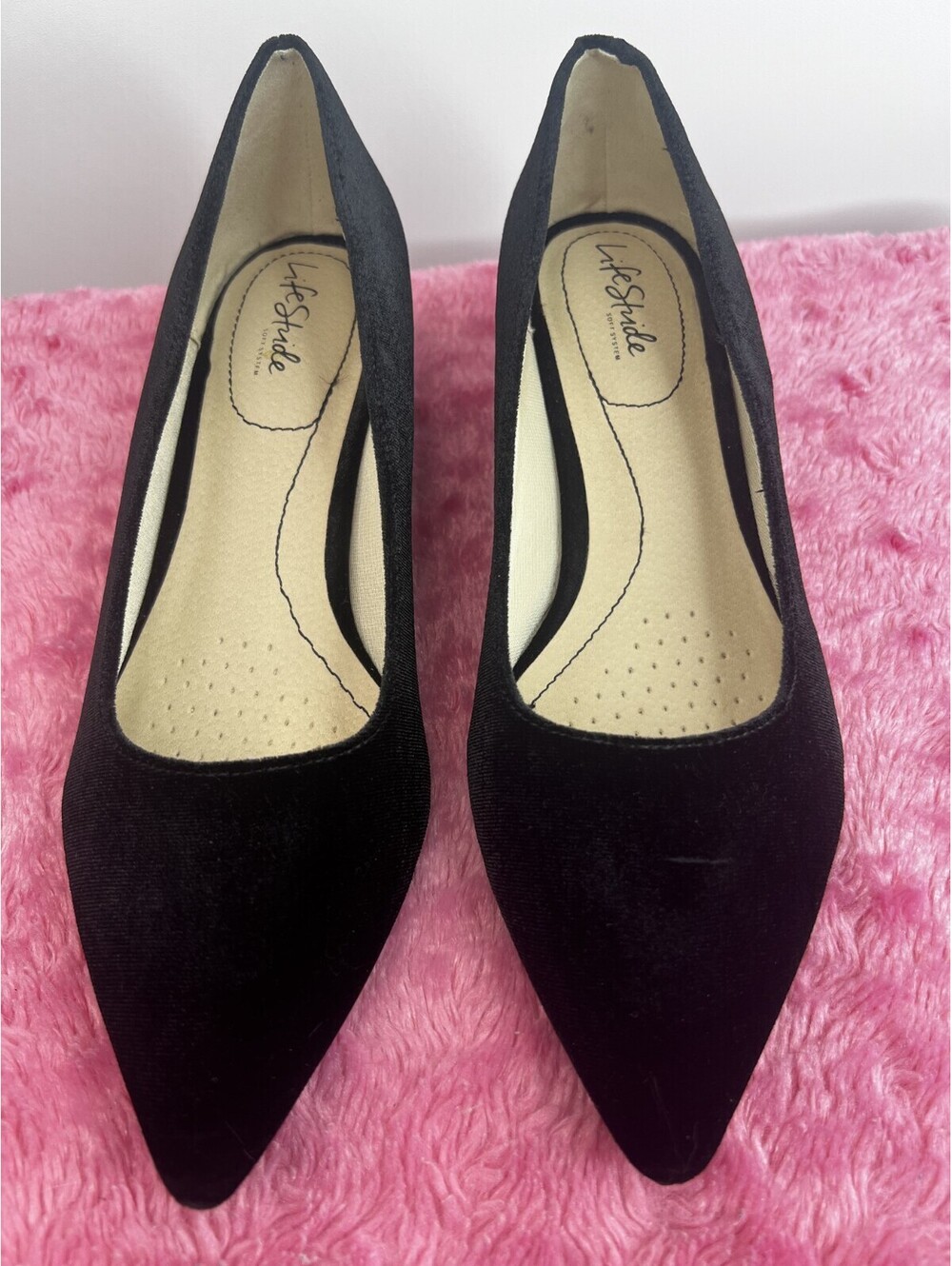 LifeStride MINX Women’s 10 W Black Pointed Toe Low Heel Dress Pumps